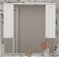 Misty Зеркальный шкаф Латте 105 белый – фотография-2